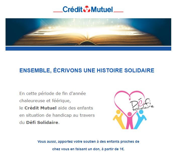 Défi solidaire : opération de notre partenaire