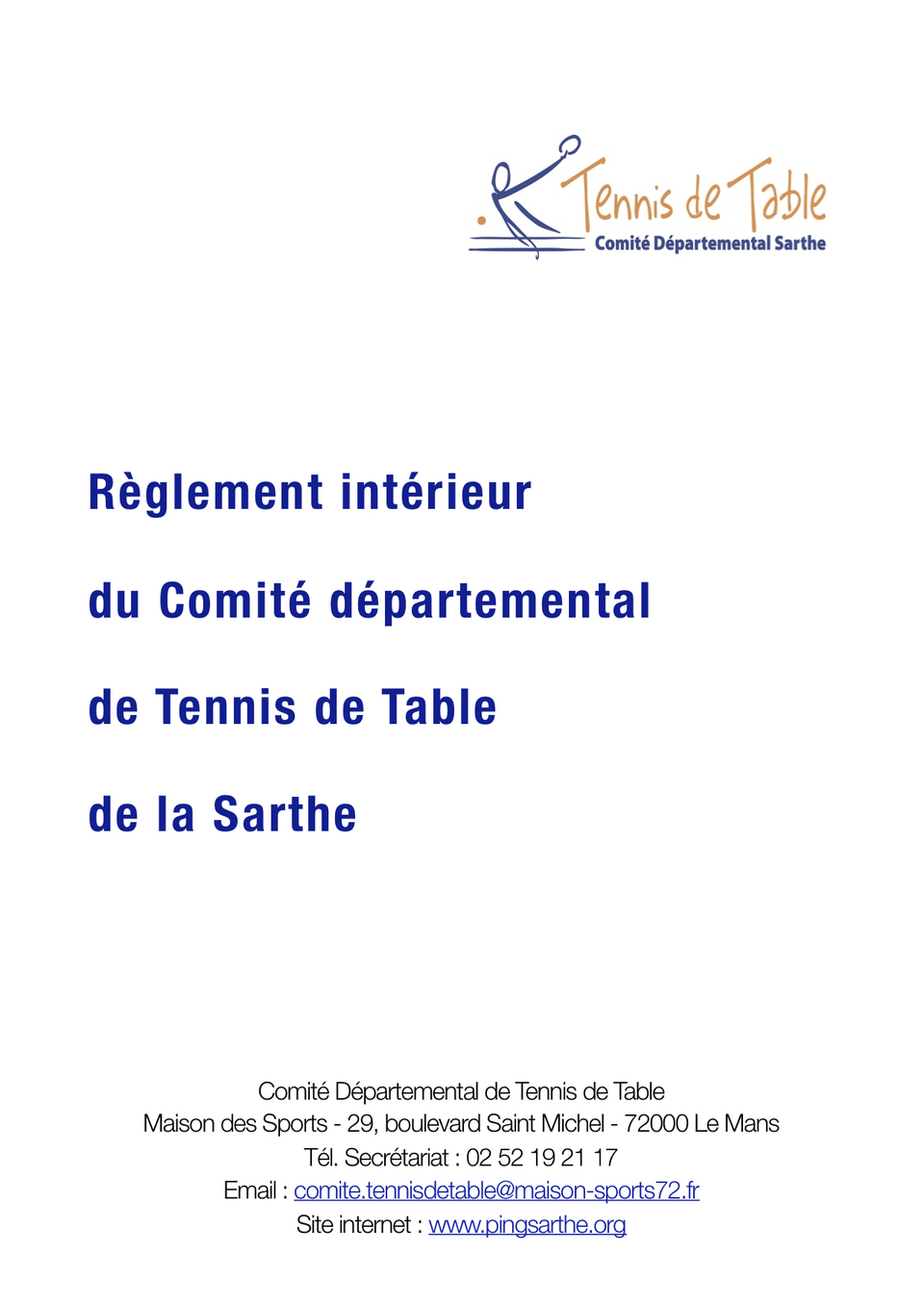 Règlement intérieur du Comité départemental