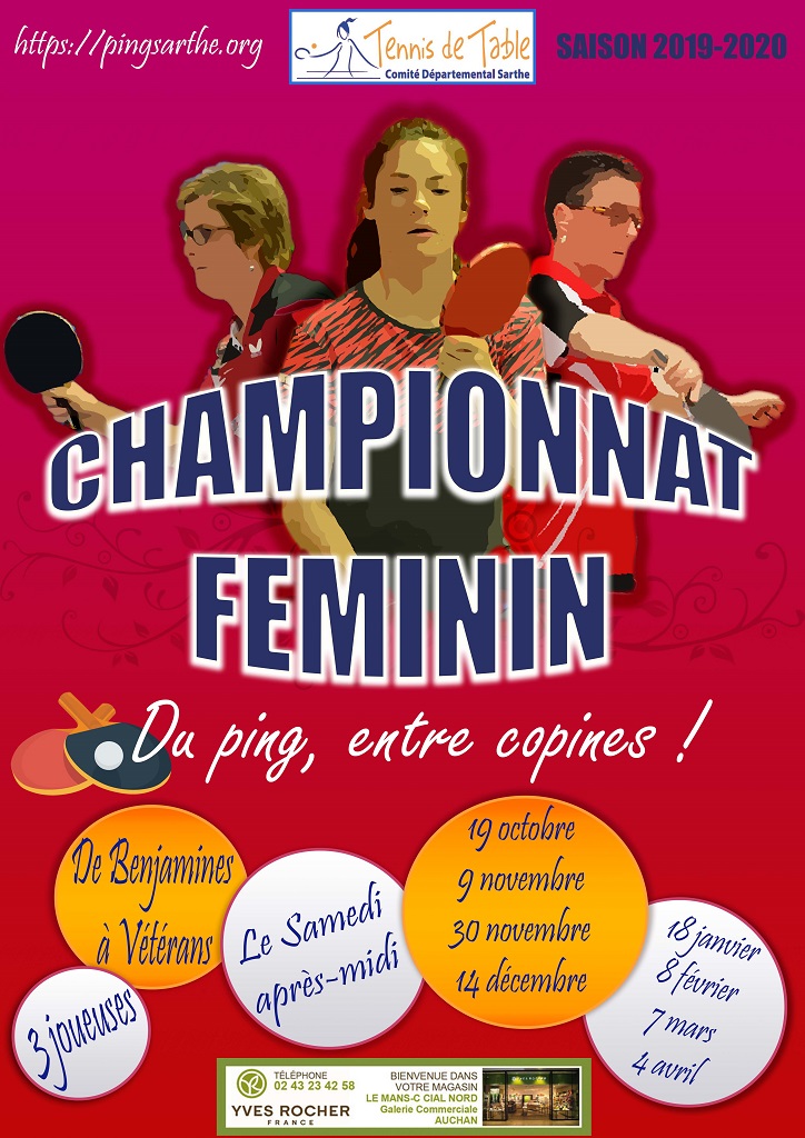 Le Championnat FEMININ 2019/20 Phase 1