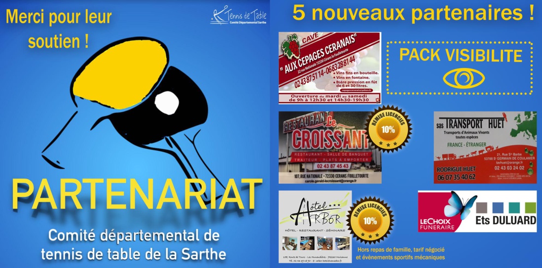 Partenariat : 5 nouveaux soutiens !