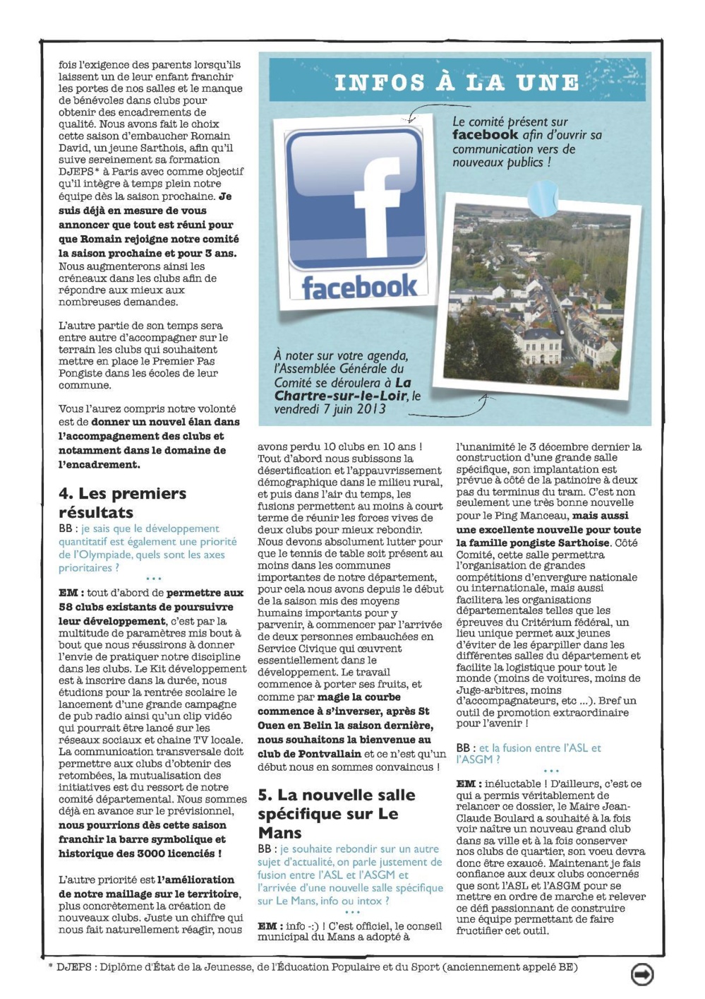 Les infos du Comité - Janvier 2013 Les infos du Comité - Janvier 2013