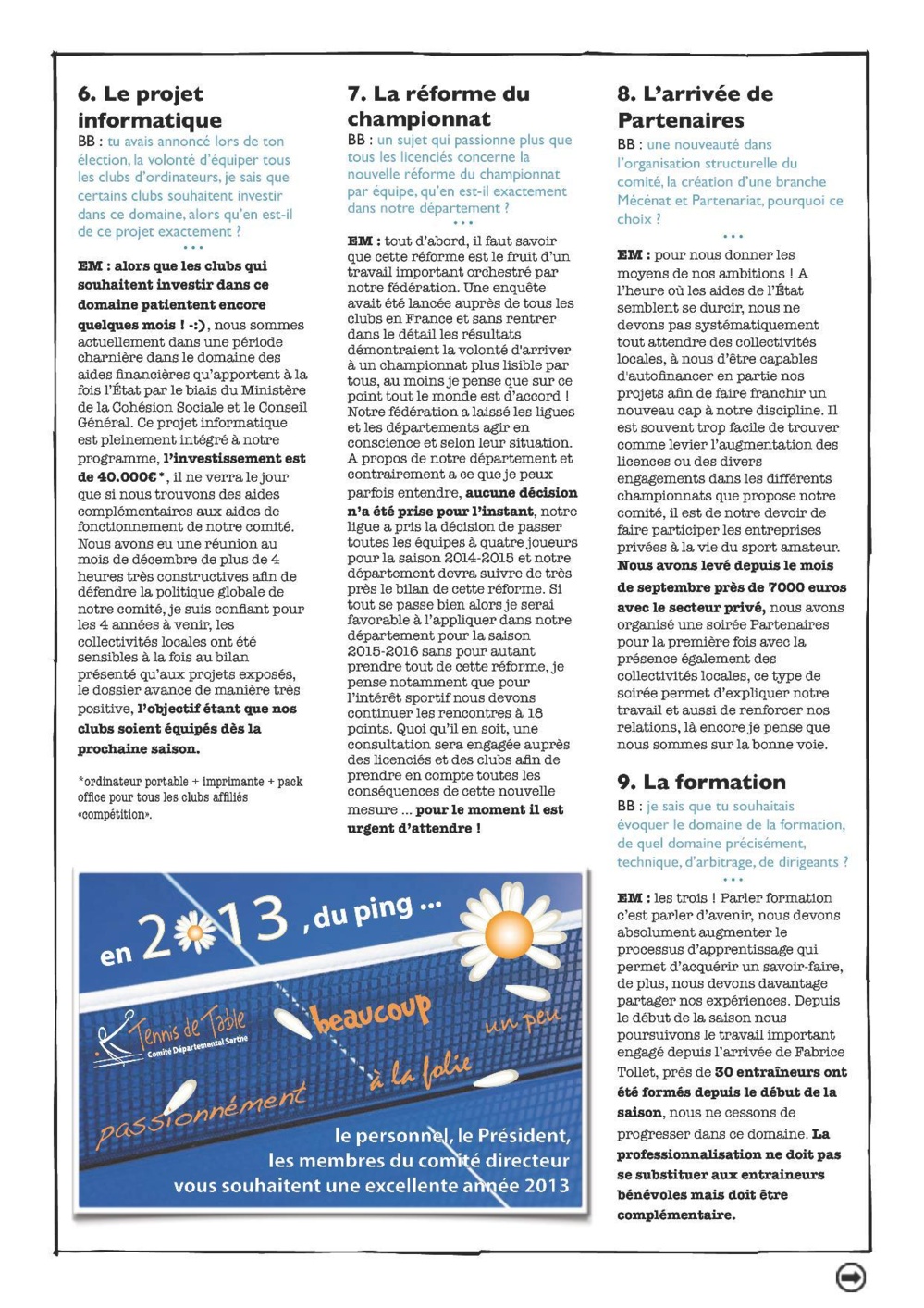 Les infos du Comité - Janvier 2013 Les infos du Comité - Janvier 2013