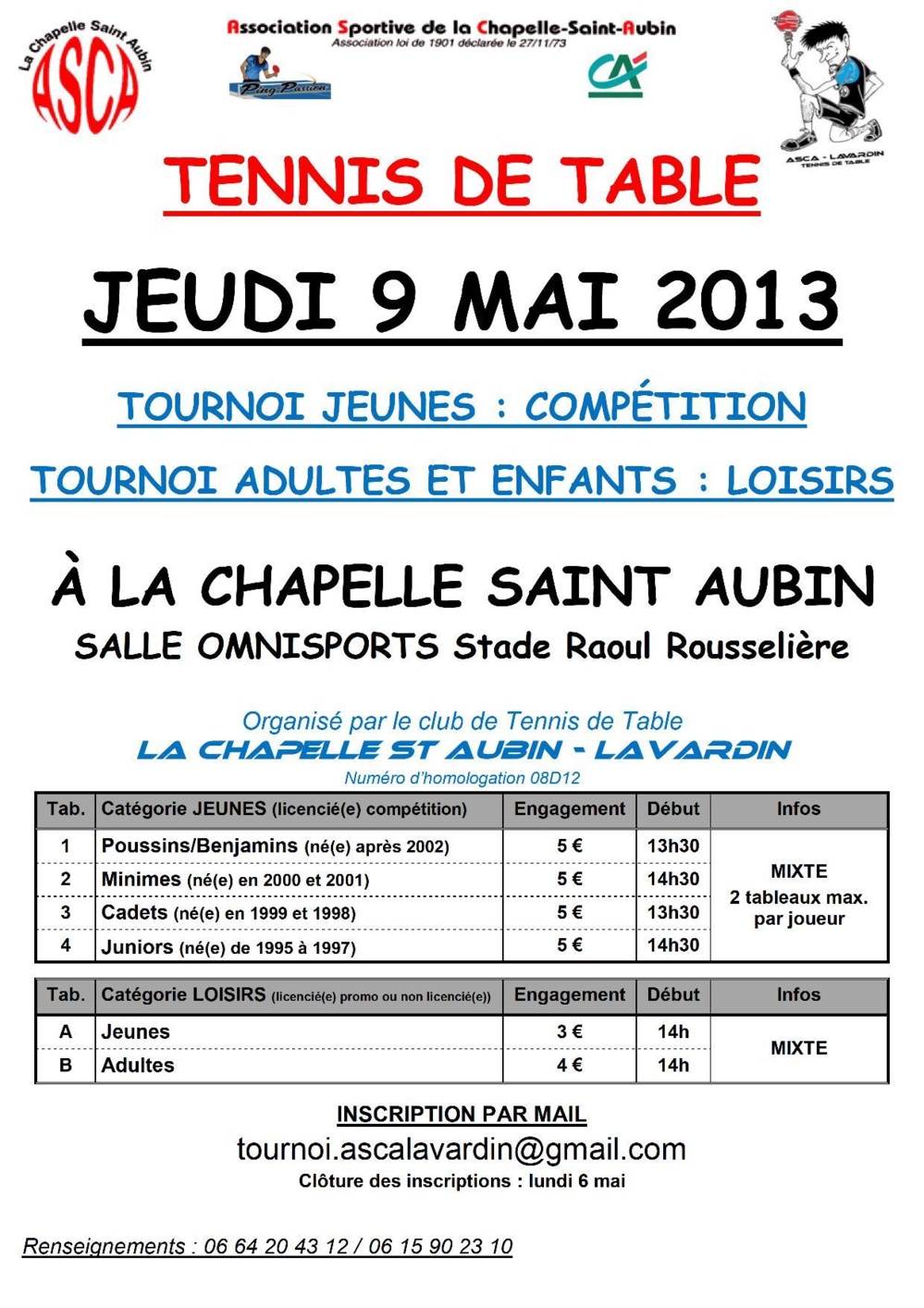 Tournoi ASCA - LAVARDIN Tournoi ASCA - LAVARDIN