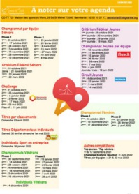 A noter dans vos agenda A noter dans vos agenda