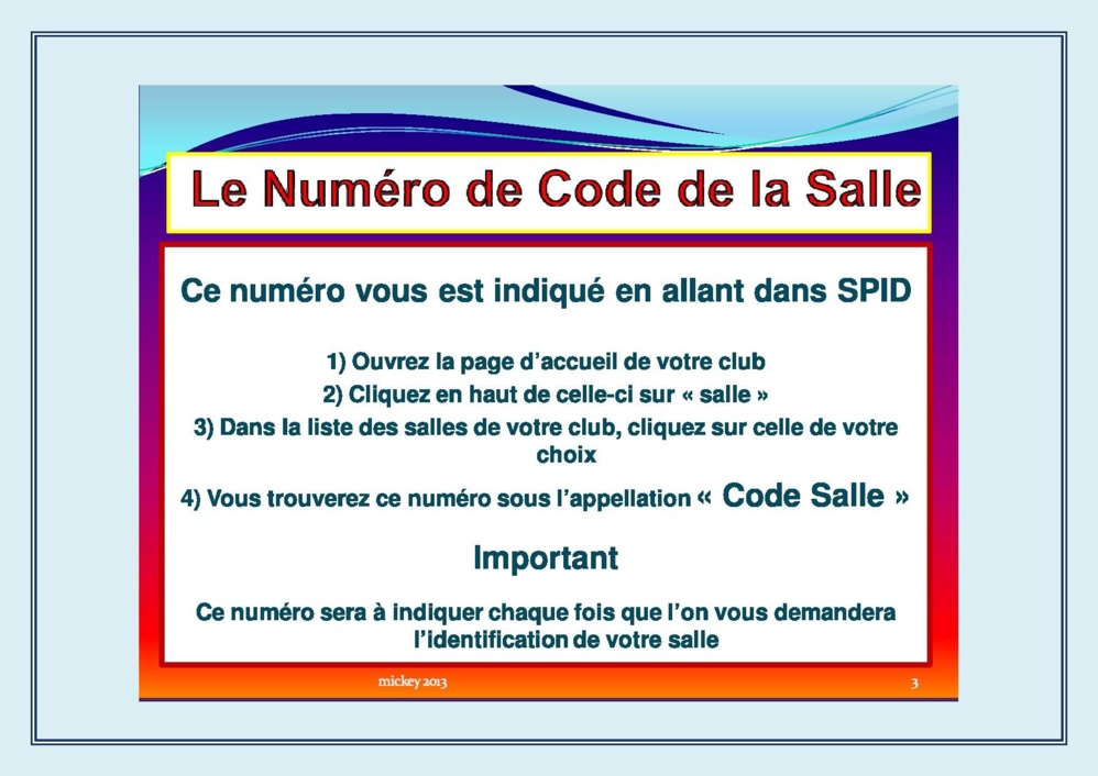 Demande de classement (Homologation) d'une Salle