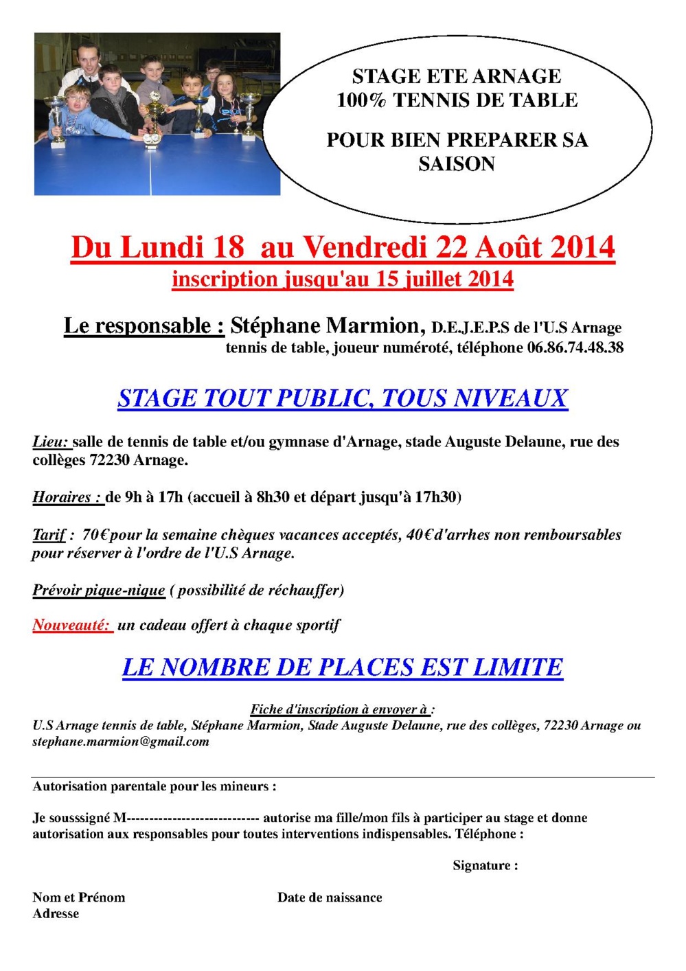 Stage ETE Arnage Stage ETE Arnage