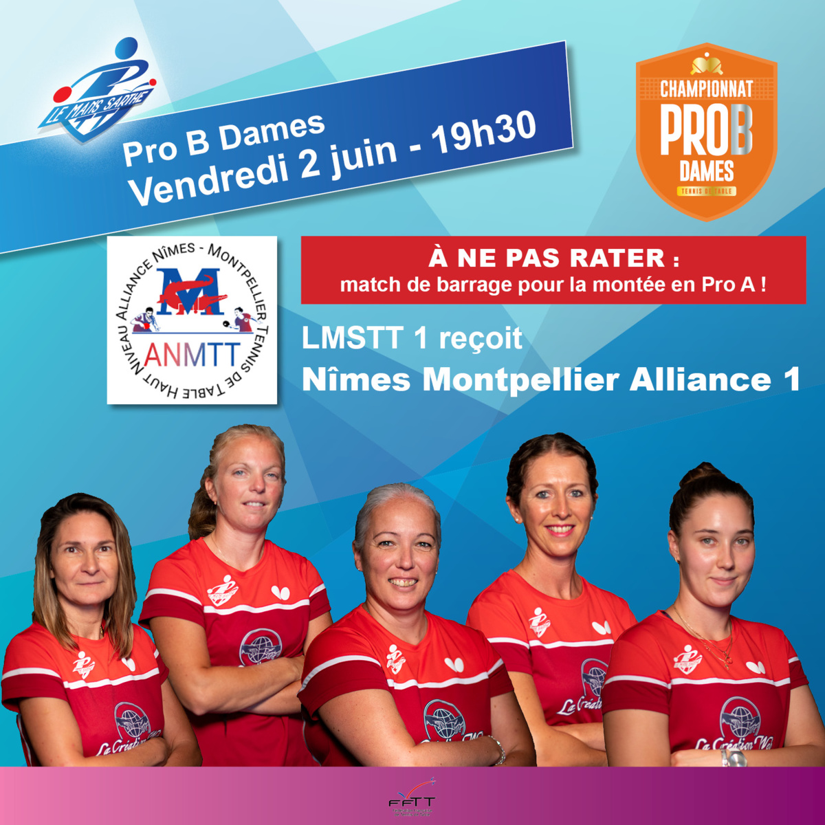 Pro B Dames Tennis de Table : Match de barrage pour la montée PRO A ! Pro B Dames Tennis de Table : Match de barrage pour la montée PRO A !