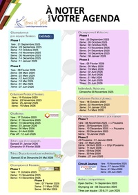 A noter dans votre Agenda 25-26 A noter dans votre Agenda 25-26