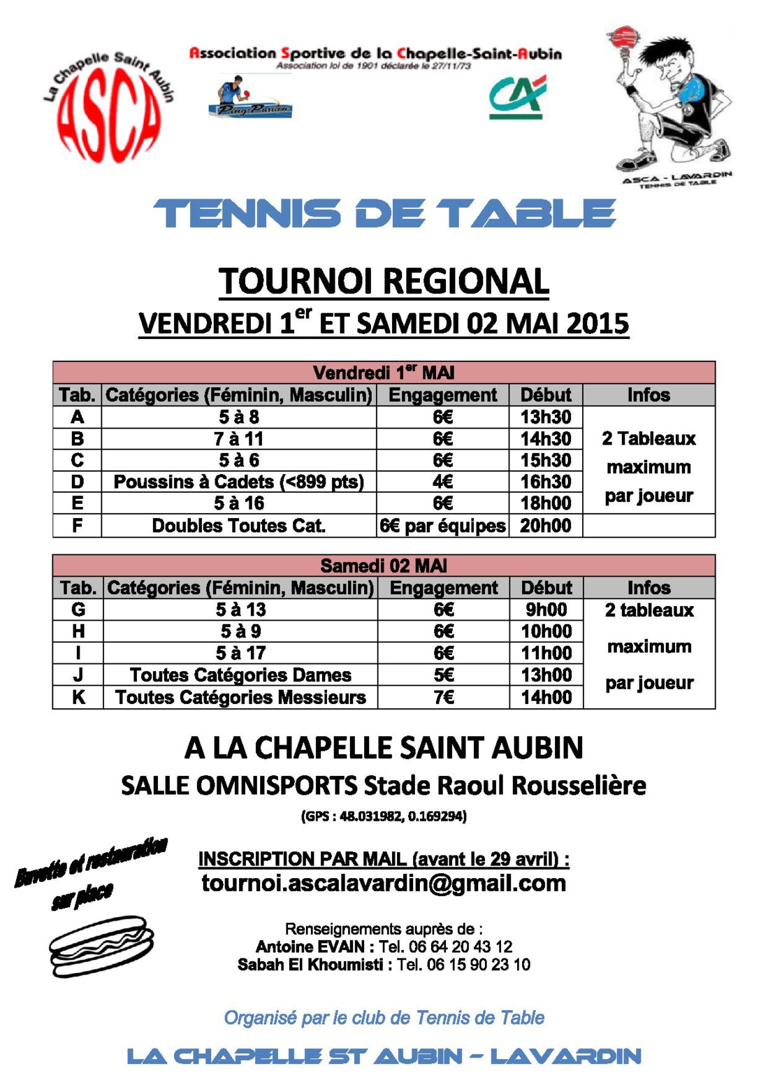 Tournoi ASCA Lavardin 01 et 02/02 Tournoi ASCA Lavardin 01 et 02/02