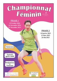 Championnat Féminin 2024/2025 Phase 2 : Les poules (version 1) Championnat Féminin 2024/2025 Phase 2 : Les poules (version 1)