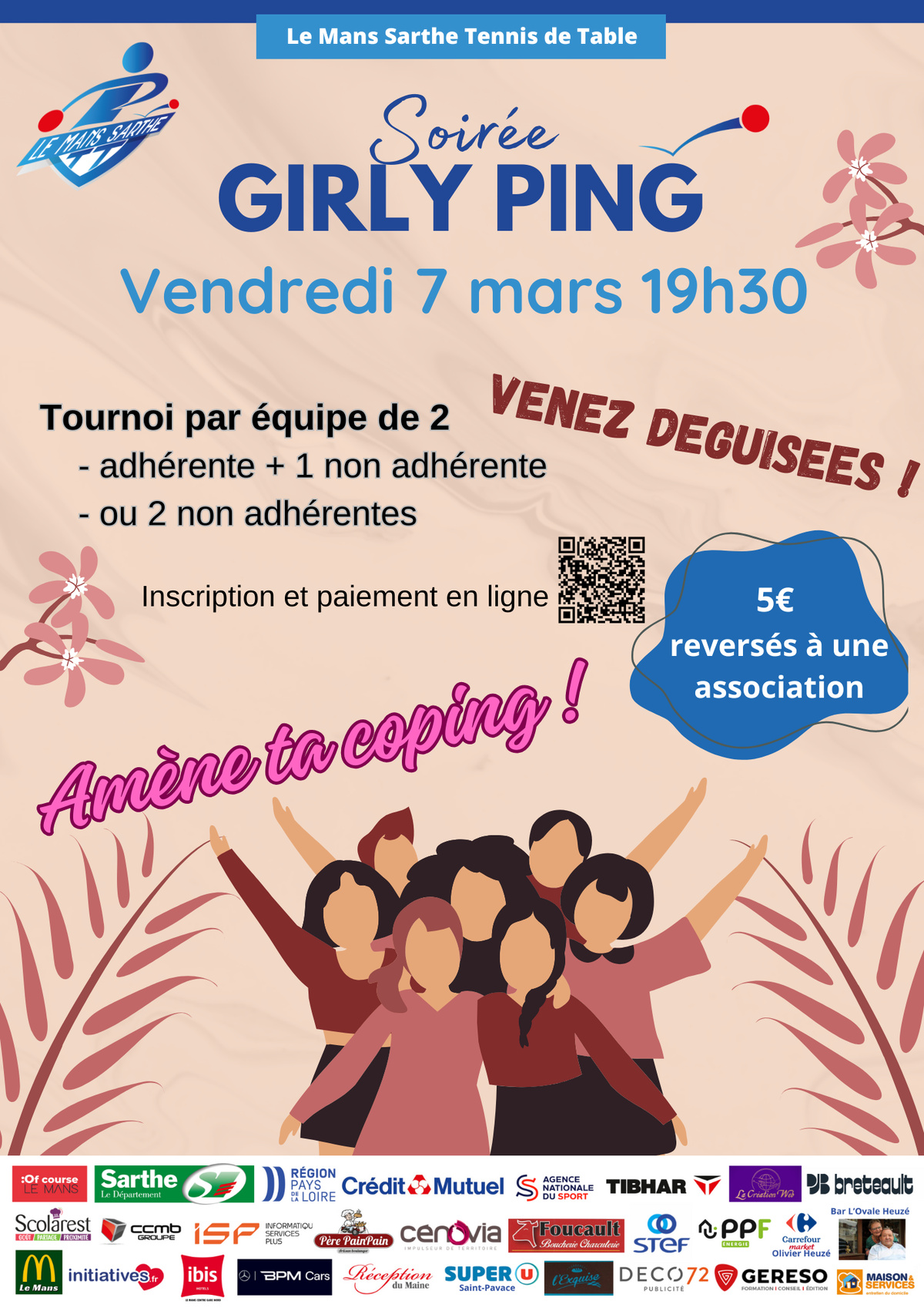 Soirée Girly Ping le vendredi 7 mars 2025. Soirée Girly Ping le vendredi 7 mars 2025.