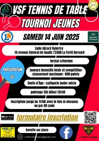 Tournoi jeunes le 14 juin 2025 organisé par le club de La Ferté VS Tournoi jeunes le 14 juin 2025 organisé par le club de La Ferté VS