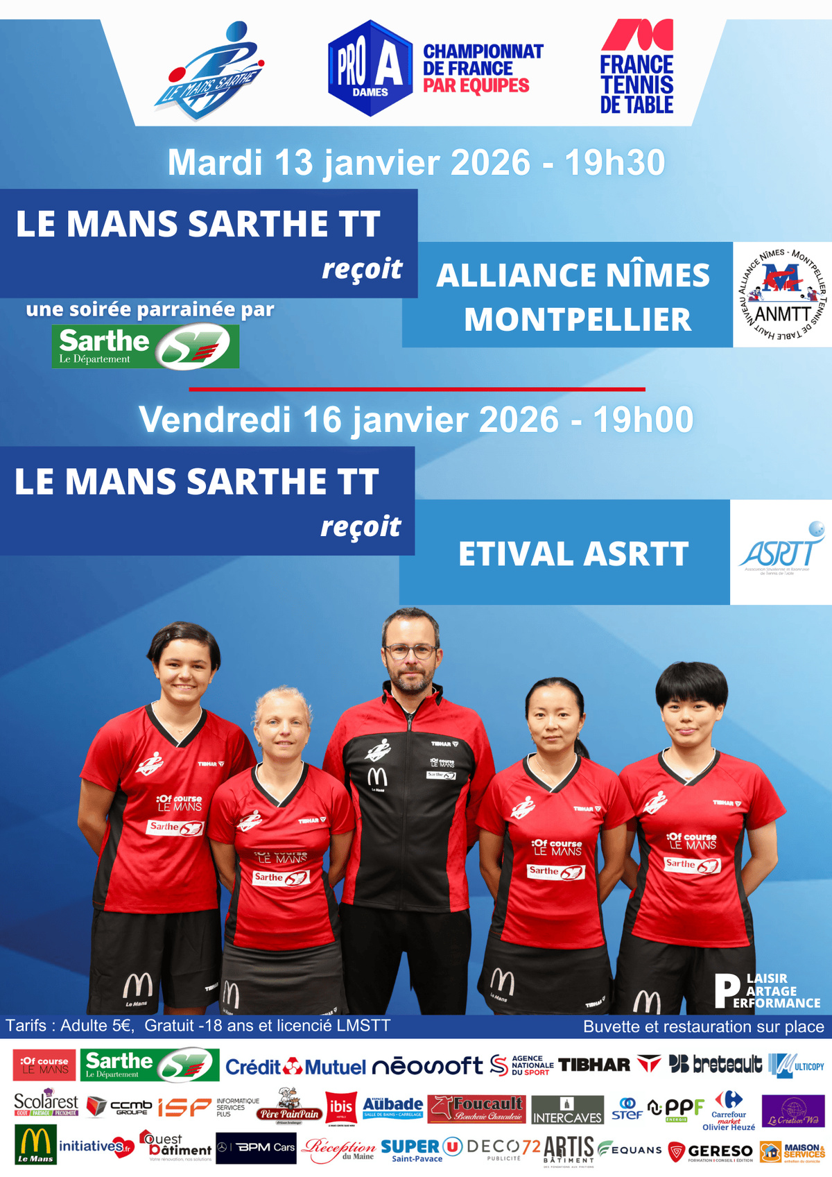 Match de Pro A dames : LMSTT reçoit Alliance Nîmes/Montpellier TT Etival-Clairefontaine ASRTT Match de Pro A dames : LMSTT reçoit Alliance Nîmes/Montpellier TT Etival-Clairefontaine ASRTT