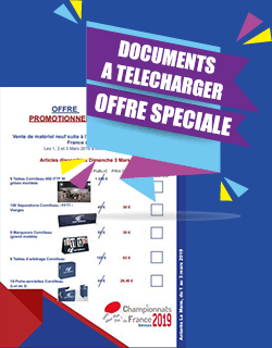 Vente matériel Championnats de France Vente matériel Championnats de France