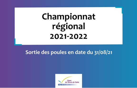 Poule du championnat régional 2021-2022 - Phase 1 (Version du 19 septembre 2021)