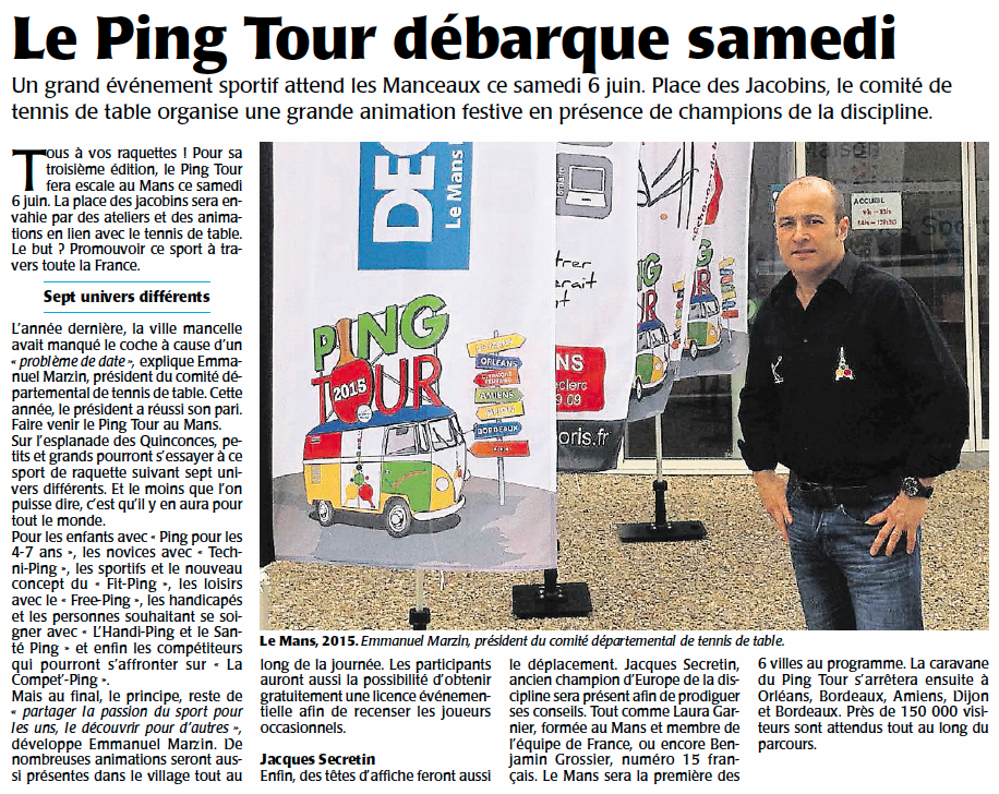 Le Ping Tour débarque au Mans !