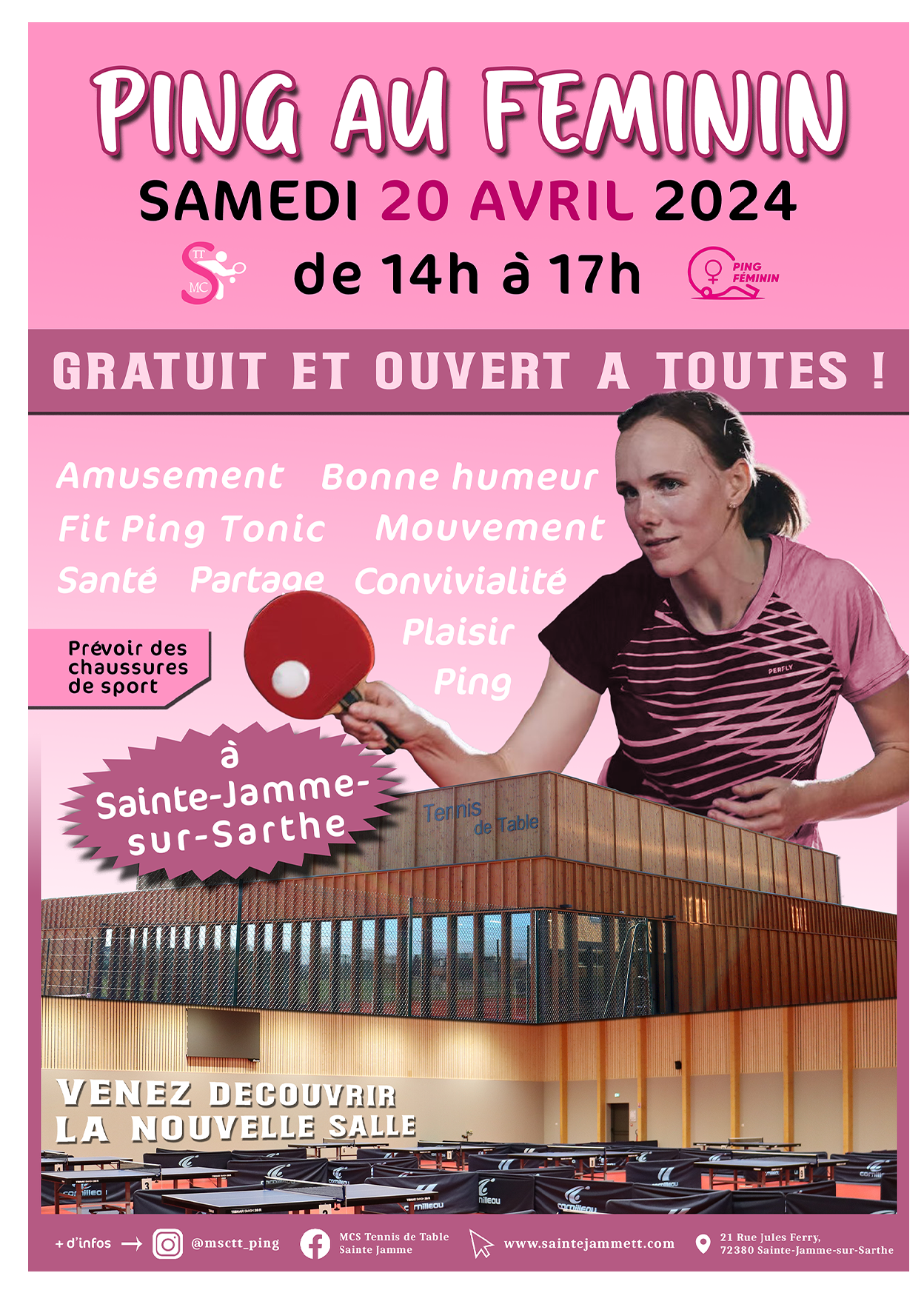 Journée Ping au Féminin organisée par le club de Maine Coeur de Sarthe TT (Ste-Jamme)