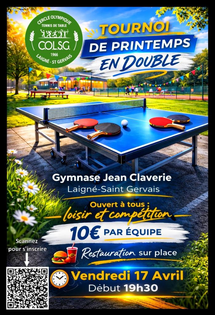Tournoi de double - COLSG 17 Avril 2026