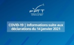 Coronavirus : communication de la FFTT suite aux déclarations du 14 janvier 2021