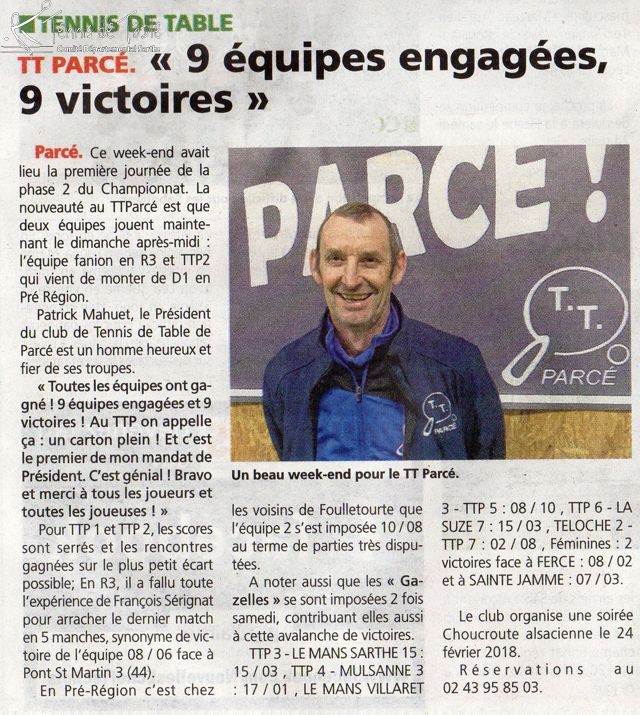 Nouvelles de Sablé Jeudi 25 janvier 2018 Nouvelles de Sablé Jeudi 25 janvier 2018